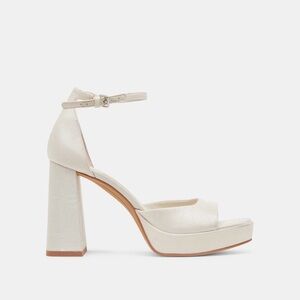 Dolce Vita Pandro Heels in White Satin. Never worn, still in box!